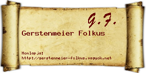 Gerstenmeier Folkus névjegykártya